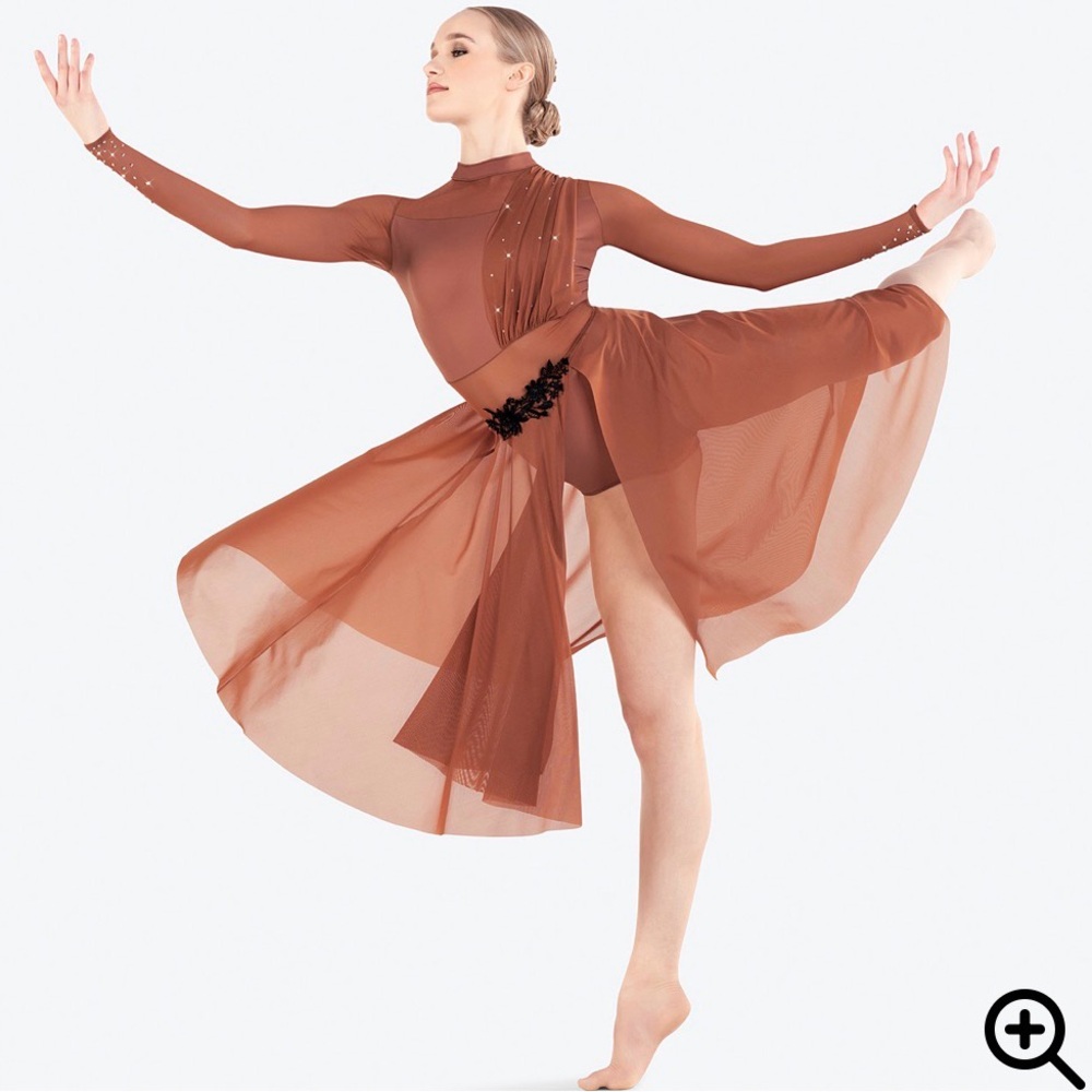 Elegant Brown Long Sleeve dance costume